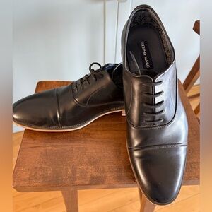 Men's Black Cap-Toe Dress Oxfords
